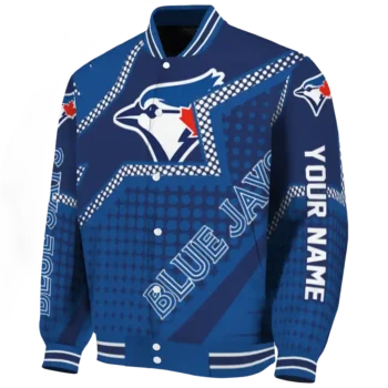 customized toronto blue jays star burst blue varsity jacket best selling