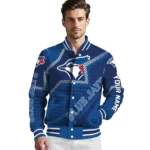 customized toronto blue jays star burst blue varsity jacket best selling