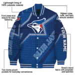 customized toronto blue jays star burst blue varsity jacket best selling