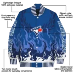 customized toronto blue jays winged blaze blue white varsity jacket best selling