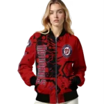 customized washington nationals hexagon cluster red black bomber jacket best selling