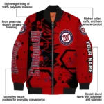 customized washington nationals hexagon cluster red black bomber jacket best selling