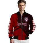 customized washington nationals hexagon mesh red black bomber jacket best selling