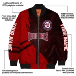 customized washington nationals hexagon mesh red black bomber jacket best selling