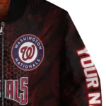 customized washington nationals hexagon mesh red black bomber jacket best selling