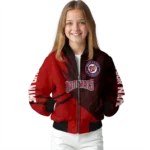 customized washington nationals hexagon mesh red black bomber jacket best selling