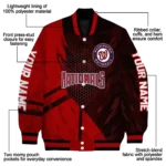 customized washington nationals hexagon mesh red black varsity jacket best selling