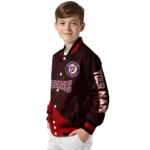 customized washington nationals hexagon mesh red black varsity jacket best selling