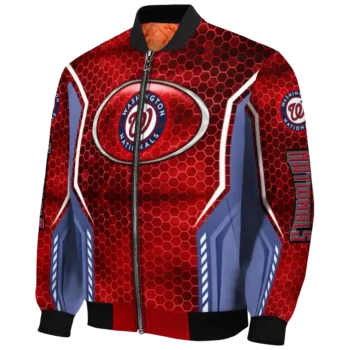 customized washington nationals power plate red bomber jacket best selling