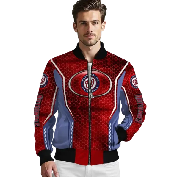customized washington nationals power plate red bomber jacket high quality