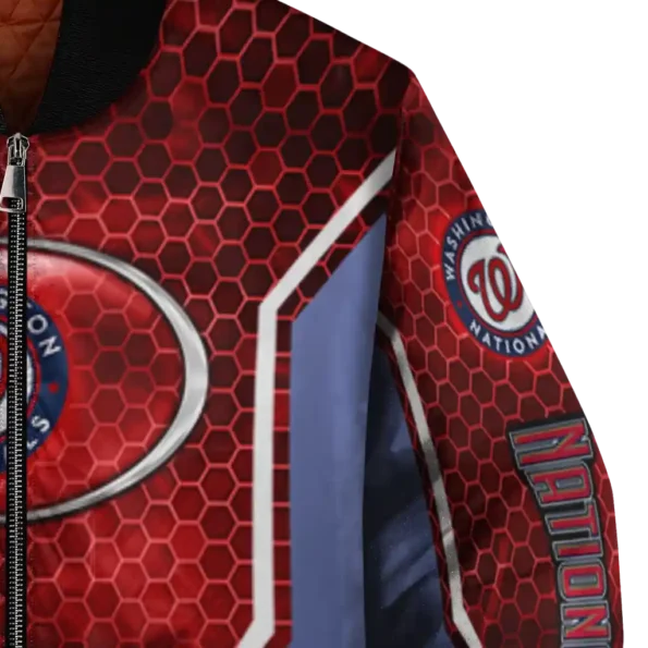 customized washington nationals power plate red bomber jacket premium grade
