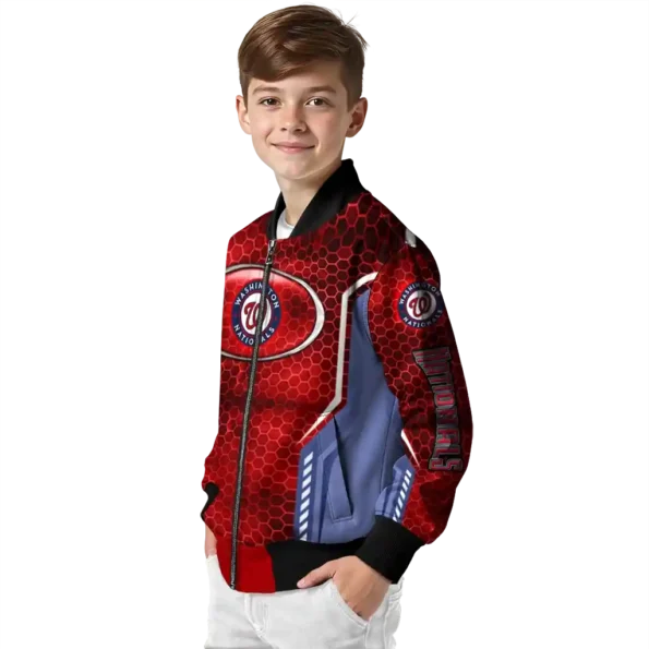 customized washington nationals power plate red bomber jacket trendy