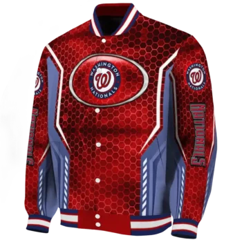 customized washington nationals power plate red varsity jacket best selling
