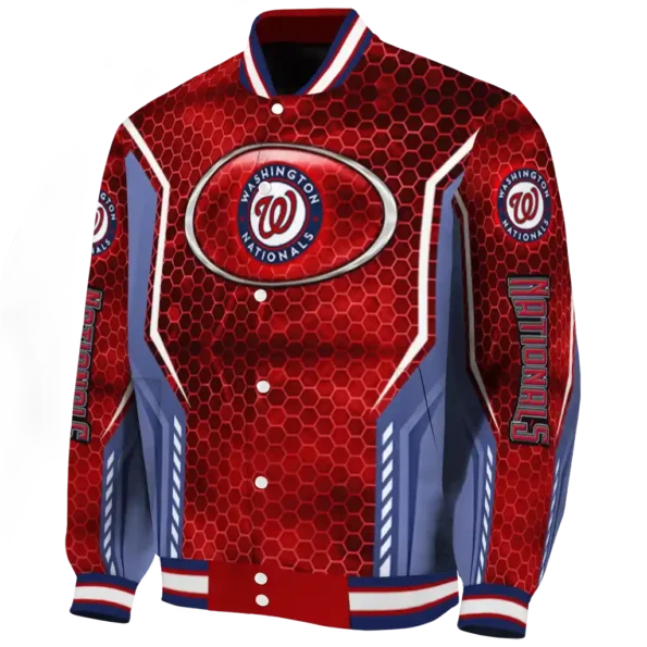 customized washington nationals power plate red varsity jacket best selling
