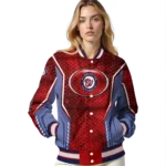 customized washington nationals power plate red varsity jacket best selling