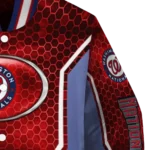 customized washington nationals power plate red varsity jacket best selling