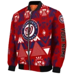 customized washington nationals pyramid shapes red bomber jacket best selling