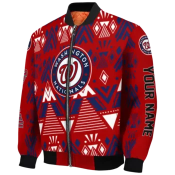 customized washington nationals pyramid shapes red bomber jacket best selling
