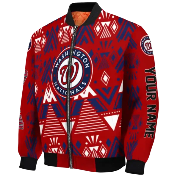 customized washington nationals pyramid shapes red bomber jacket best selling