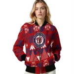 customized washington nationals pyramid shapes red bomber jacket best selling