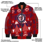 customized washington nationals pyramid shapes red bomber jacket best selling