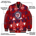 customized washington nationals pyramid shapes red varsity jacket best selling