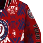 customized washington nationals pyramid shapes red varsity jacket best selling
