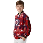 customized washington nationals pyramid shapes red varsity jacket best selling