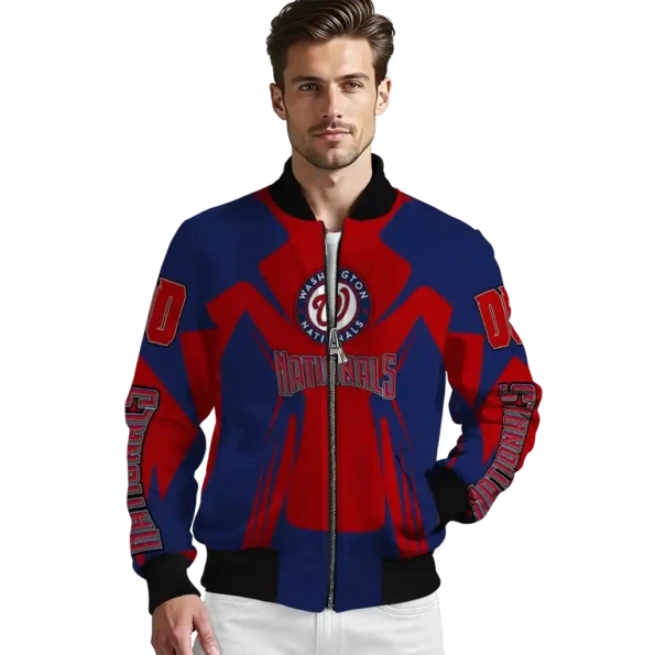 customized washington nationals spider mark red crocs bomber jacket high quality