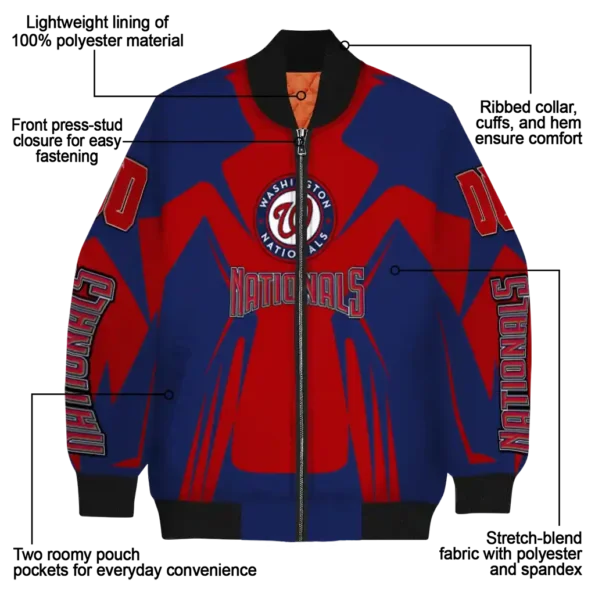 customized washington nationals spider mark red crocs bomber jacket new arrival