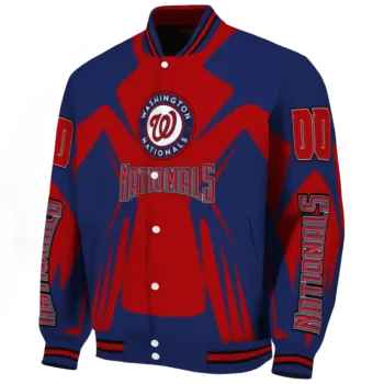 customized washington nationals spider mark red crocs varsity jacket best selling