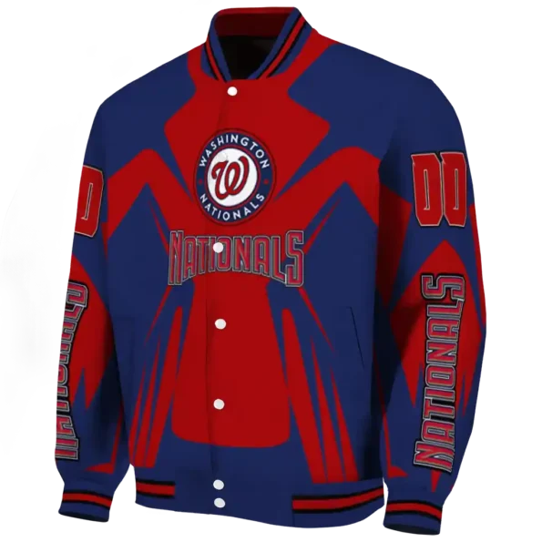 customized washington nationals spider mark red crocs varsity jacket best selling