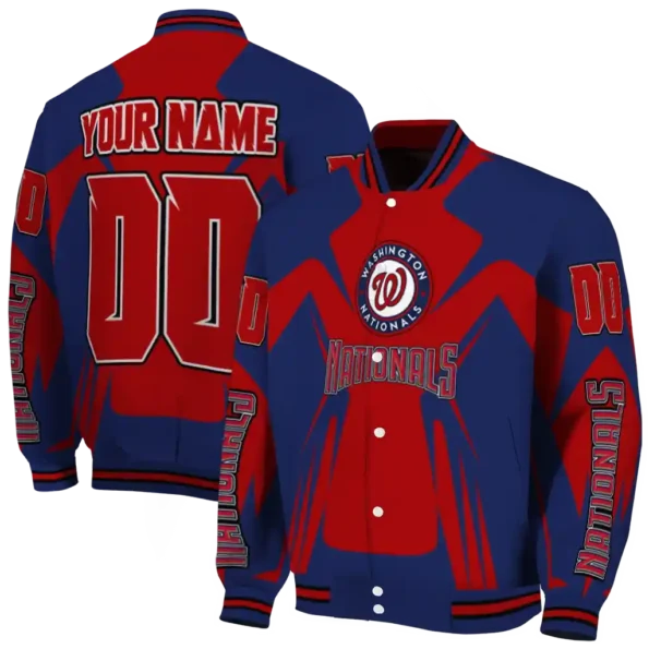 customized washington nationals spider mark red crocs varsity jacket fashion forward