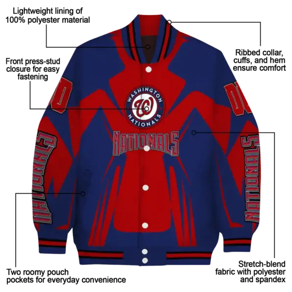 customized washington nationals spider mark red crocs varsity jacket new arrival