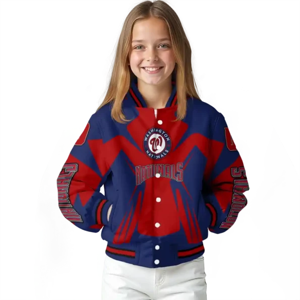 customized washington nationals spider mark red crocs varsity jacket top rated