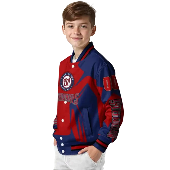 customized washington nationals spider mark red crocs varsity jacket trendy