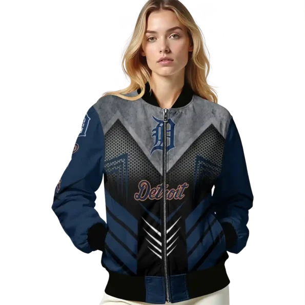 detroit tigers arrow layer navy black bomber jacket latest model
