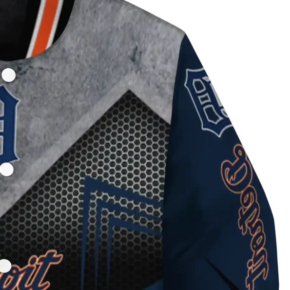 detroit tigers arrow layer navy black varsity jacket premium grade