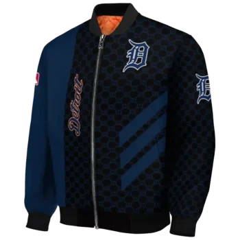 detroit tigers triple side stripes navy black bomber jacket best selling