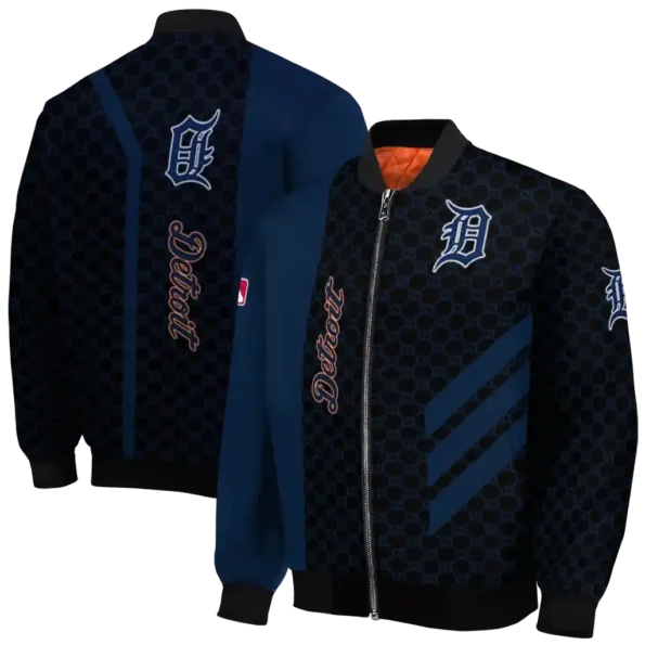 detroit tigers triple side stripes navy black bomber jacket fashion forward