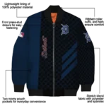 detroit tigers triple side stripes navy black bomber jacket best selling