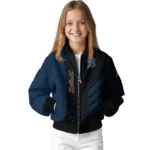 detroit tigers triple side stripes navy black bomber jacket best selling