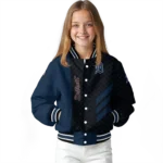 detroit tigers triple side stripes navy black varsity jacket best selling