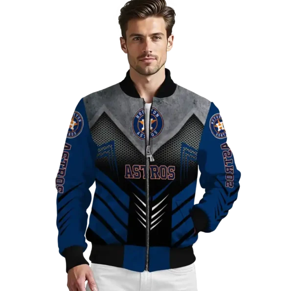 houston astros arrow layer blue black bomber jacket high quality