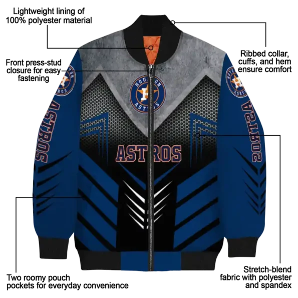 houston astros arrow layer blue black bomber jacket new arrival