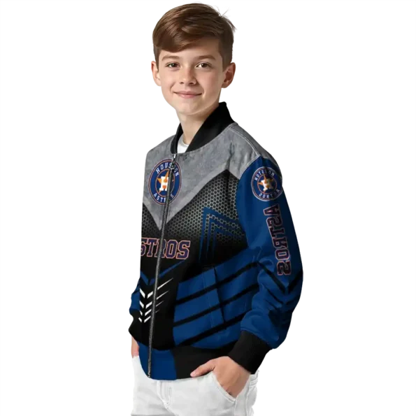 houston astros arrow layer blue black bomber jacket trendy