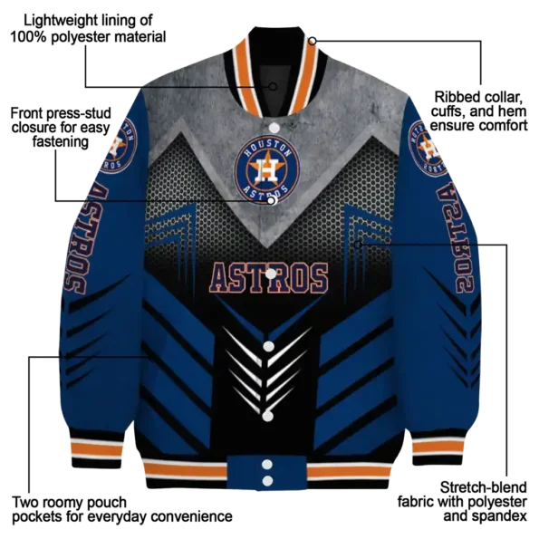 houston astros arrow layer blue black varsity jacket new arrival