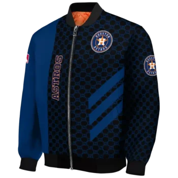 houston astros triple side stripes blue black bomber jacket best selling
