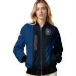 houston astros triple side stripes blue black bomber jacket best selling