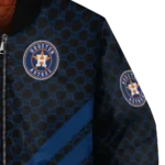 houston astros triple side stripes blue black bomber jacket best selling